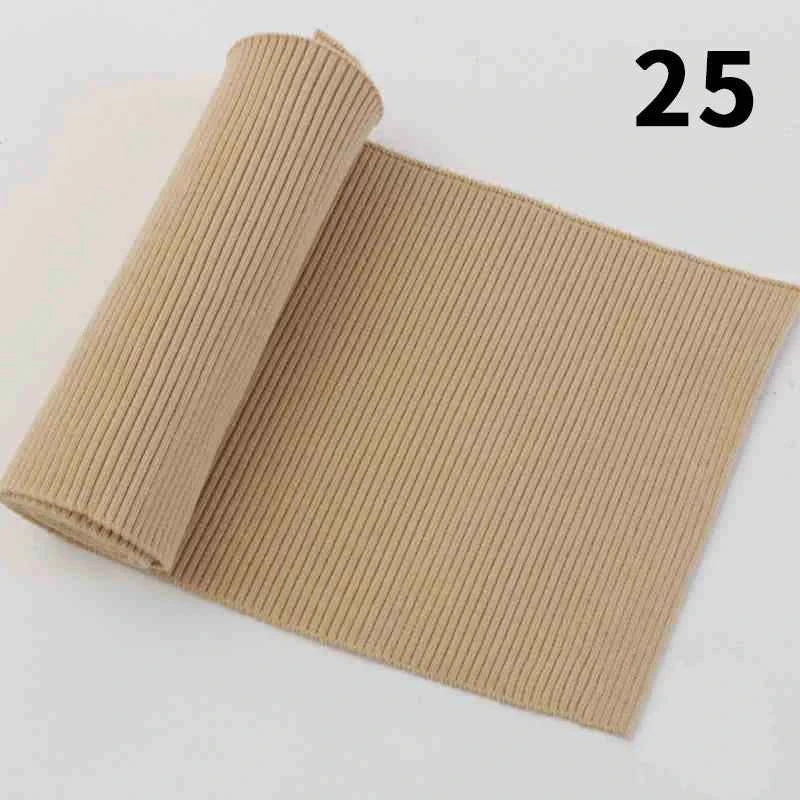 1 Yard Pure Cotton Stretch Rib Knitted Fabric - 17cm Wide for Necklines, Cuffs & Hems