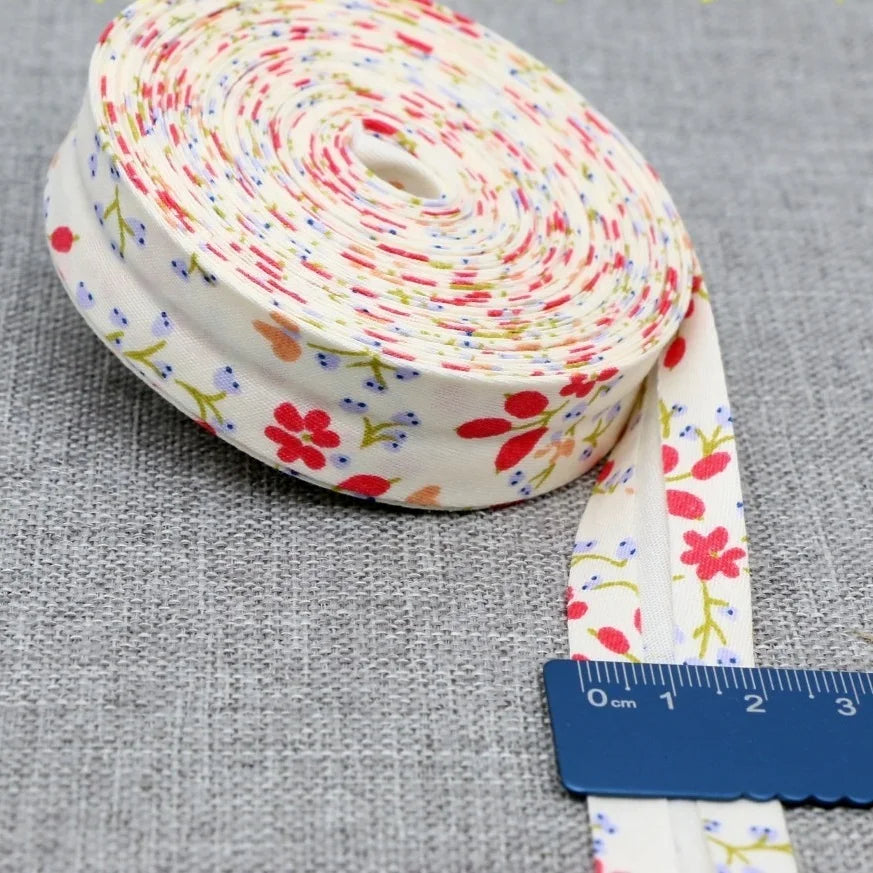 20mm Dot Print Bias Binding Tape 5m or 10m - Cotton Bias Tape for Sewing & Crafts