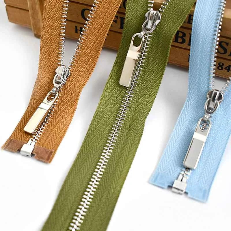4-Pack 3# Metal Zippers - 15-70cm Close-End & Open-End Zippers for Bags, Garments & Repairs