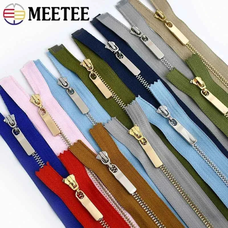 4-Pack 3# Metal Zippers - 15-70cm Close-End & Open-End Zippers for Bags, Garments & Repairs