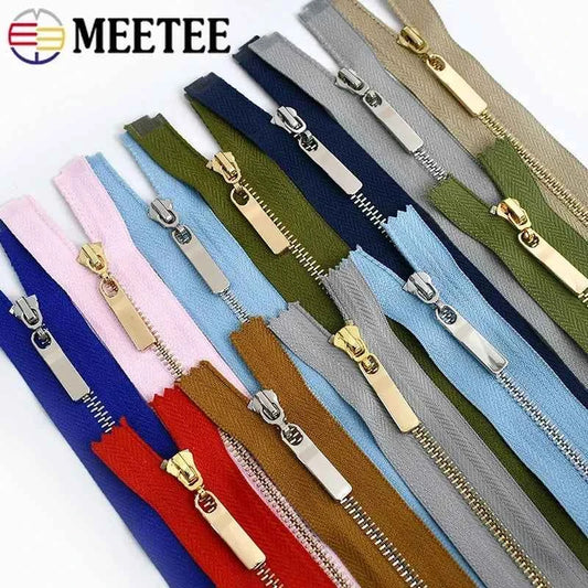 4-Pack 3# Metal Zippers - 15-70cm Close-End & Open-End Zippers for Bags, Garments & Repairs