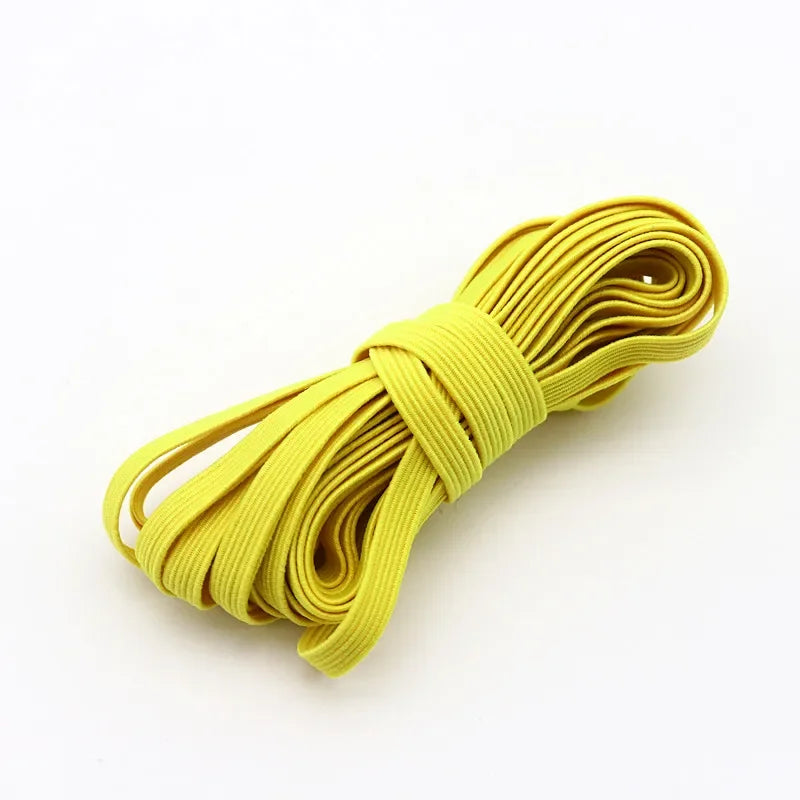 6mm Elastic Band - Multi-Color Polyester Spandex Elastic for Sewing & Lingerie (5m-40m)