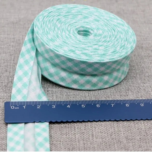 Cotton Bias Binding Tape 20-25mm x 5m - Printed Dots, Stripes & Tartan Patterns