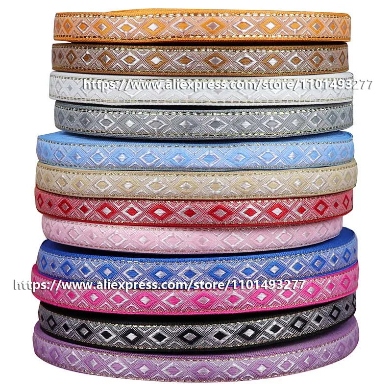 12mm Vintage Ethnic Embroidery Jacquard Ribbon - Decorative Webbing Tape for Bags & Clothing