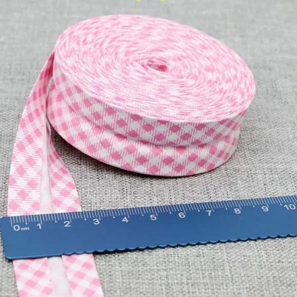 Cotton Bias Binding Tape 20-25mm x 5m - Printed Dots, Stripes & Tartan Patterns