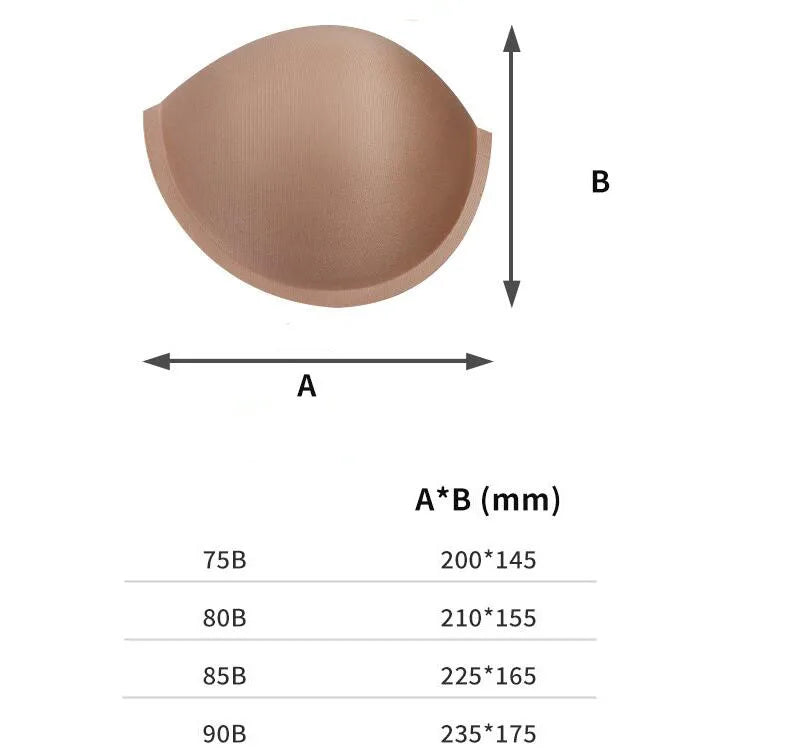5 Pairs Push Up Bra Pads - Semicircle Bra Cups for Wedding Dresses & Swimwear (75B-85B)