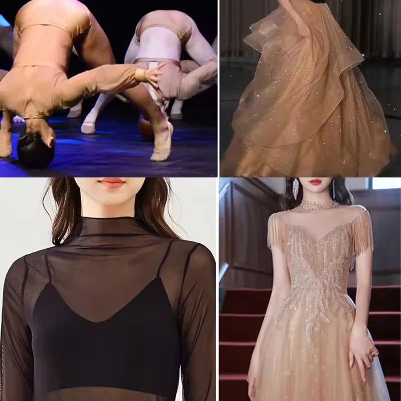 4-Way Stretch Mesh Fabric - Multiple Sizes (50cm-5m x 150cm) for Evening Gowns & Activewear