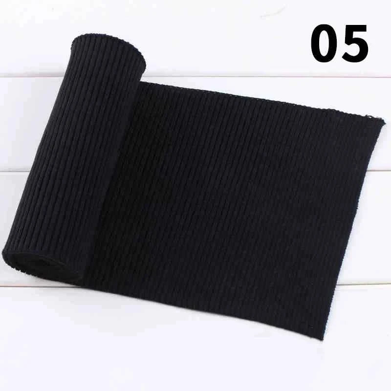 1 Yard Pure Cotton Stretch Rib Knitted Fabric - 17cm Wide for Necklines, Cuffs & Hems