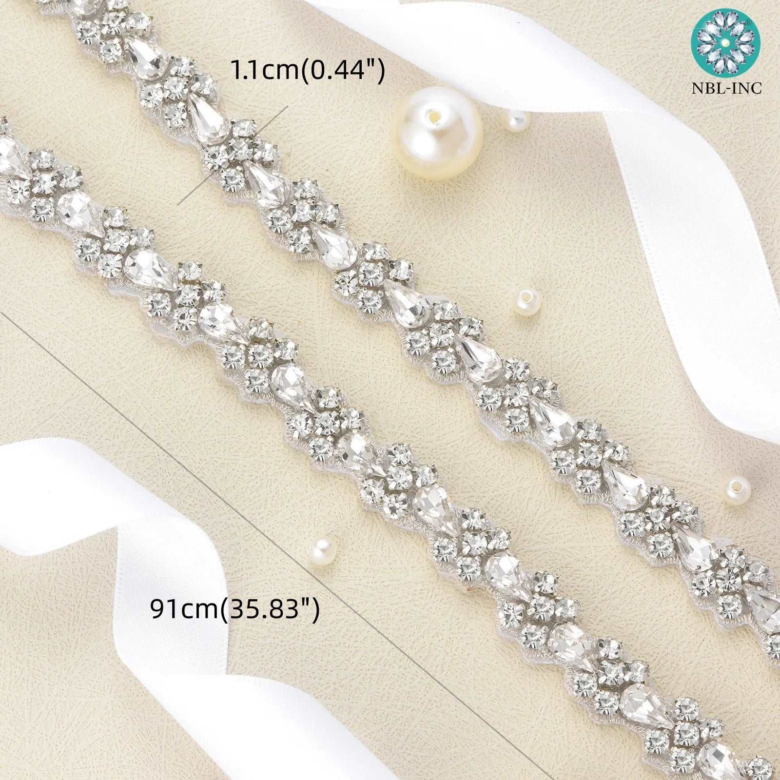 (1 YARD) Silver clear bridal beaded crystal rhinestone applique trim belt gold sewing iron on for wedding dress clothing WDD0278