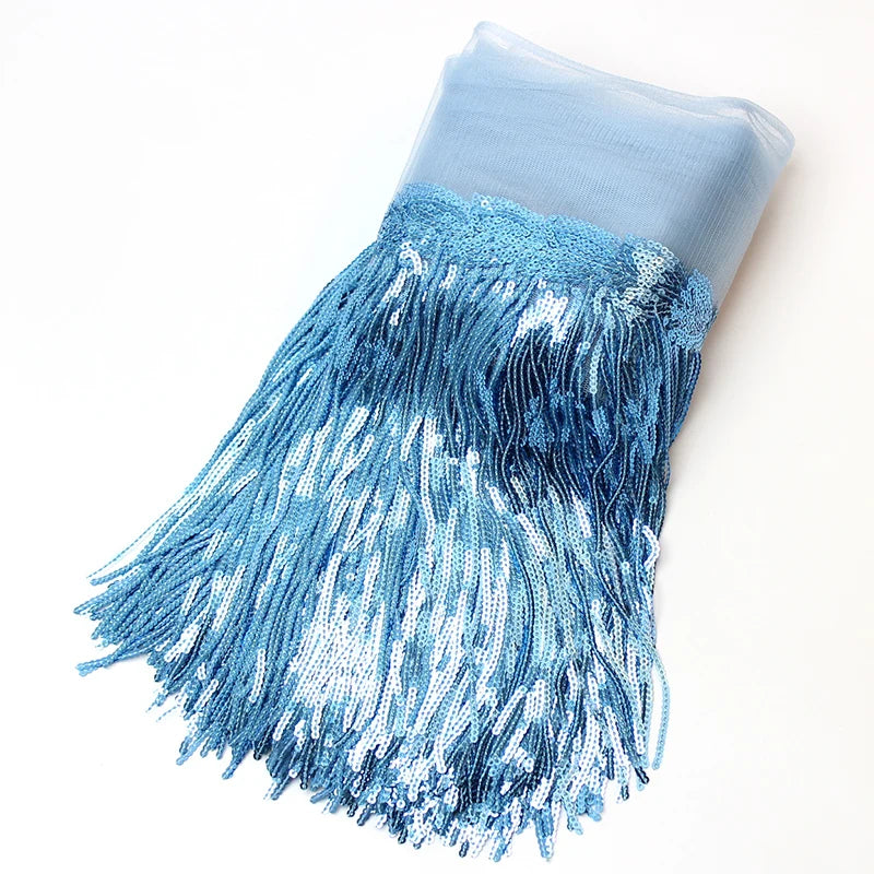2 Yards Sequin Tassel Lace Ribbon 30cm -  Party Dress Trim