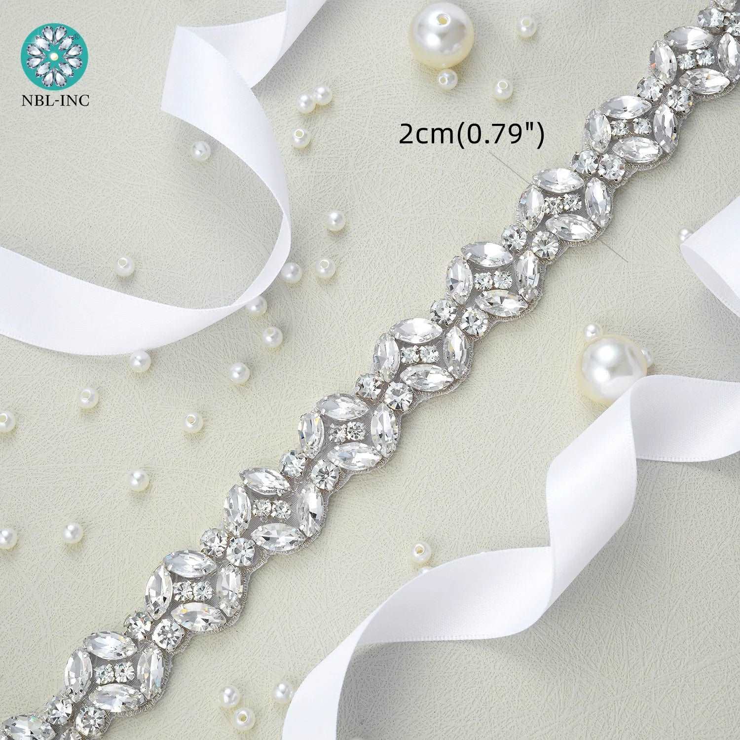 (1 YARD) Silver clear bridal beaded crystal rhinestone applique trim belt gold sewing iron on for wedding dress clothing WDD0278