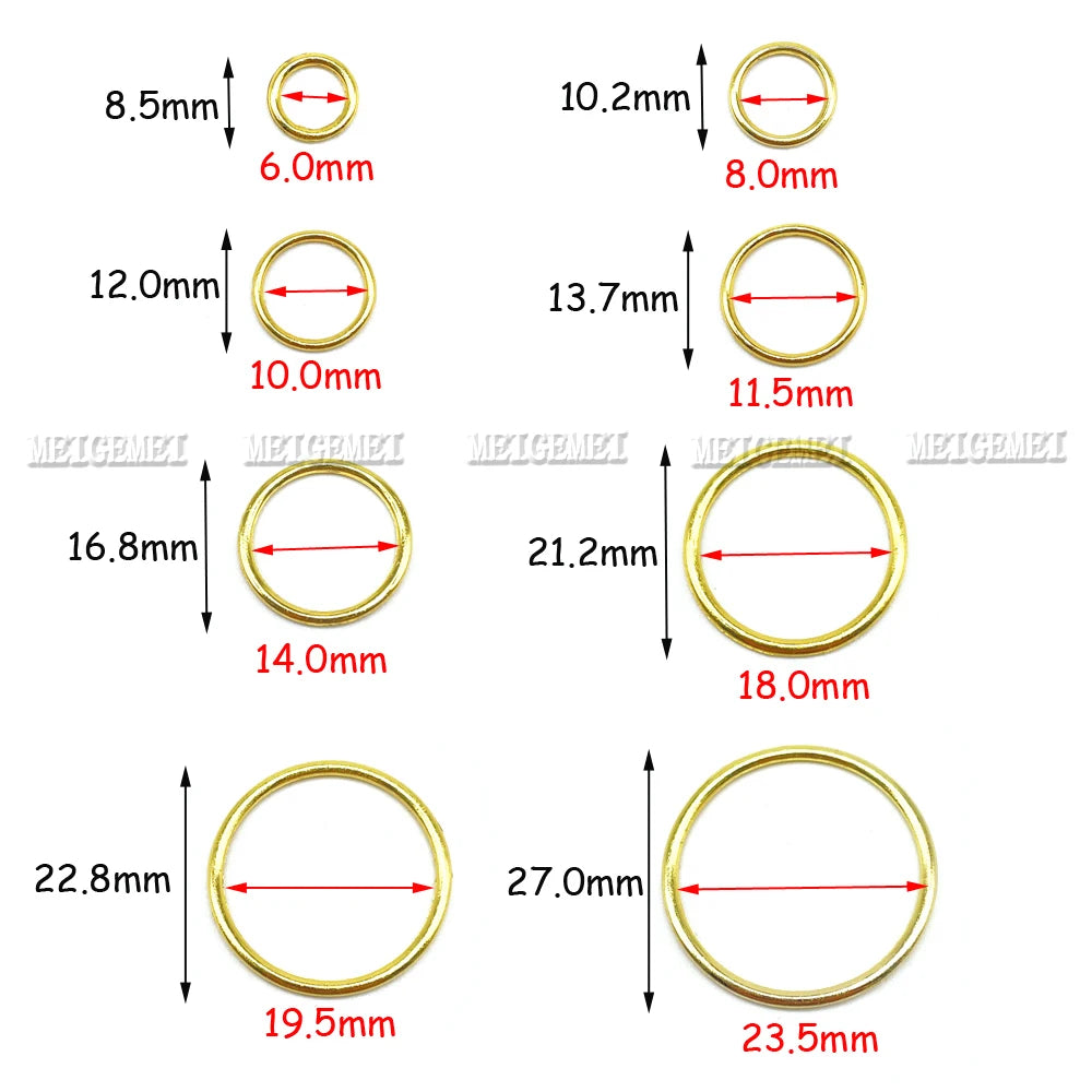 100-Pack Metal Bra Rings & Sliders - Strap Adjusters for Lingerie & Bra Making (6-25mm)