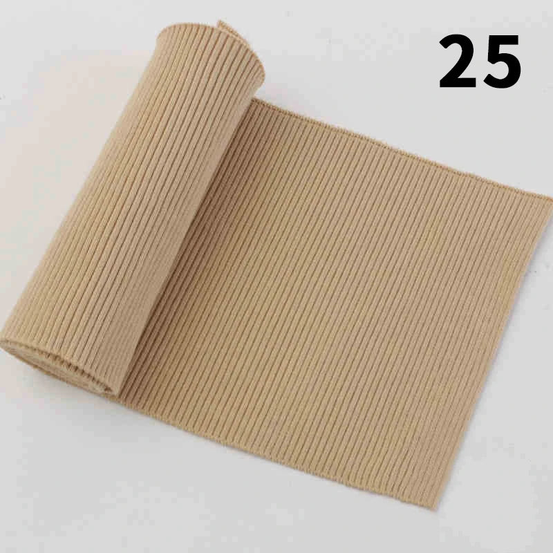 1 Yard Pure Cotton Stretch Rib Knitted Fabric - 17cm Wide for Necklines, Cuffs & Hems