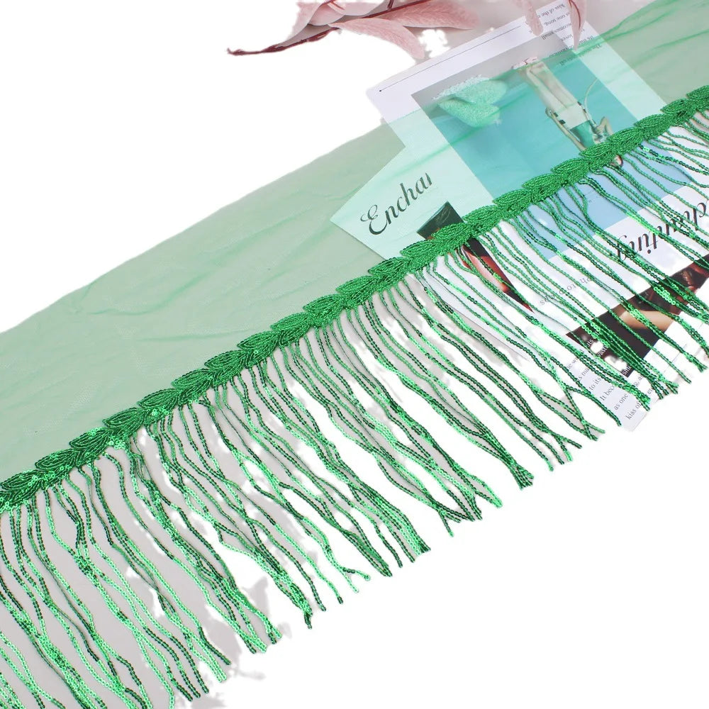 2 Yards Sequin Tassel Lace Ribbon 30cm -  Party Dress Trim