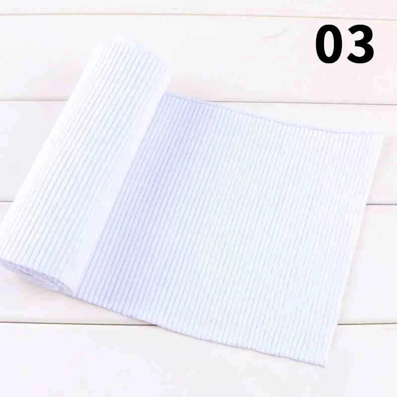 1 Yard Pure Cotton Stretch Rib Knitted Fabric - 17cm Wide for Necklines, Cuffs & Hems