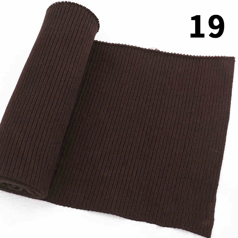 1 Yard Pure Cotton Stretch Rib Knitted Fabric - 17cm Wide for Necklines, Cuffs & Hems