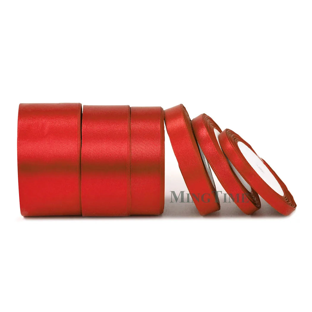 Satin Ribbon 25 Yards - 6-50mm Width Polyester Ribbon for Crafts, Gifts & Weddings
