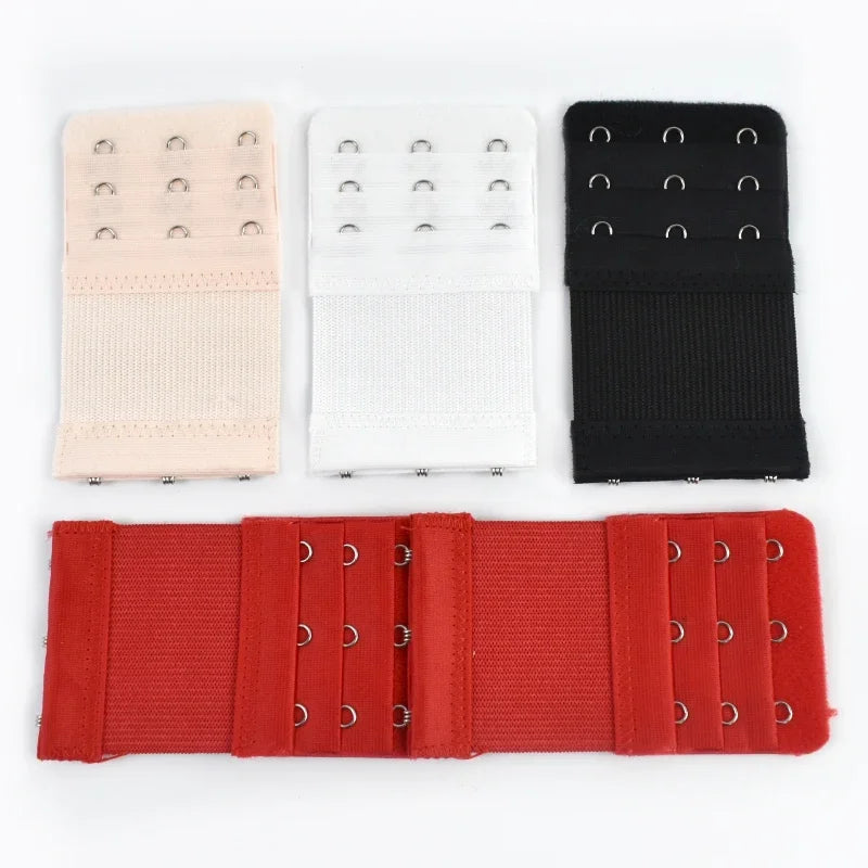 Bra Strap Extension 3-Row Hook & Eye - Adjustable Bra Extenders (2/5/10 Pack)