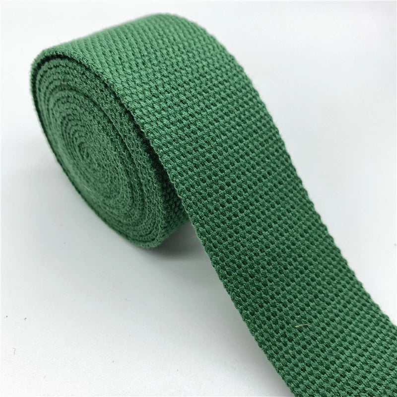 Cotton Webbing Strap 2 Yards - Multiple Widths (25mm-38mm) for Bags, Belts & DIY Crafts