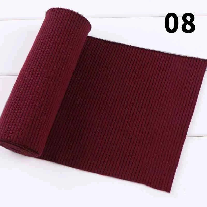 1 Yard Pure Cotton Stretch Rib Knitted Fabric - 17cm Wide for Necklines, Cuffs & Hems