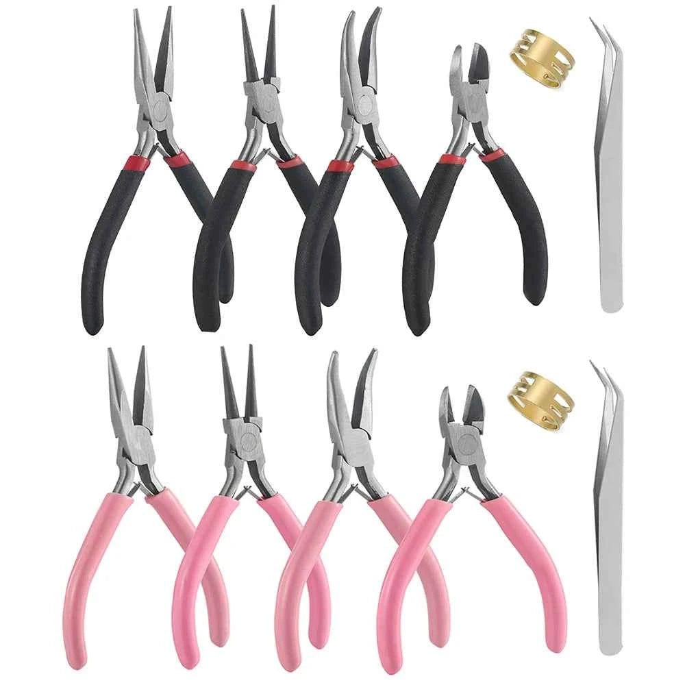 Portable Jewelry Pliers Tool Kit - Needle Nose, Round Nose & Tweezers for Jewelry Making