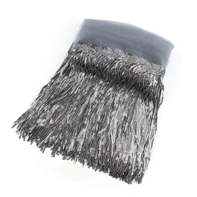 2 Yards Sequin Tassel Lace Ribbon 30cm -  Party Dress Trim