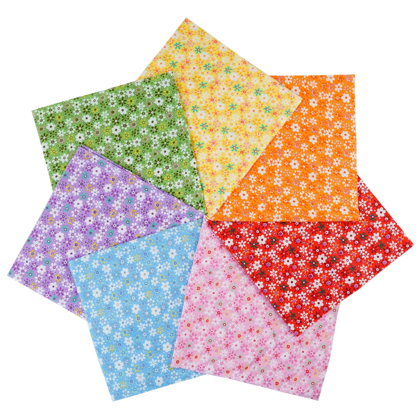 7-Pack Cotton Fabric Squares - Fat Quarters/Charm Packs for Quilting & Patchwork