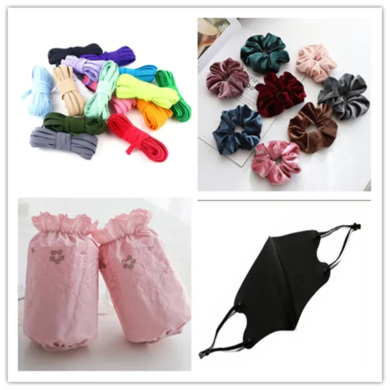 6mm Elastic Band - Multi-Color Polyester Spandex Elastic for Sewing & Lingerie (5m-40m)