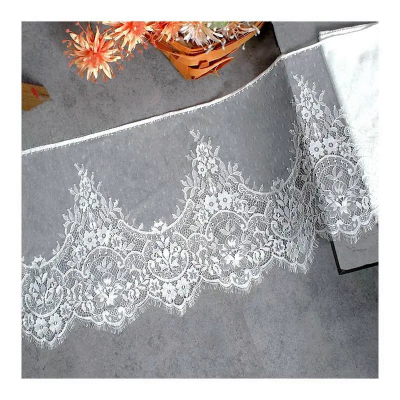 3 Meters Extra Wide Eyelash Lace 30cm - Non-Stretch Lace for Bra Making & Wedding Dresses