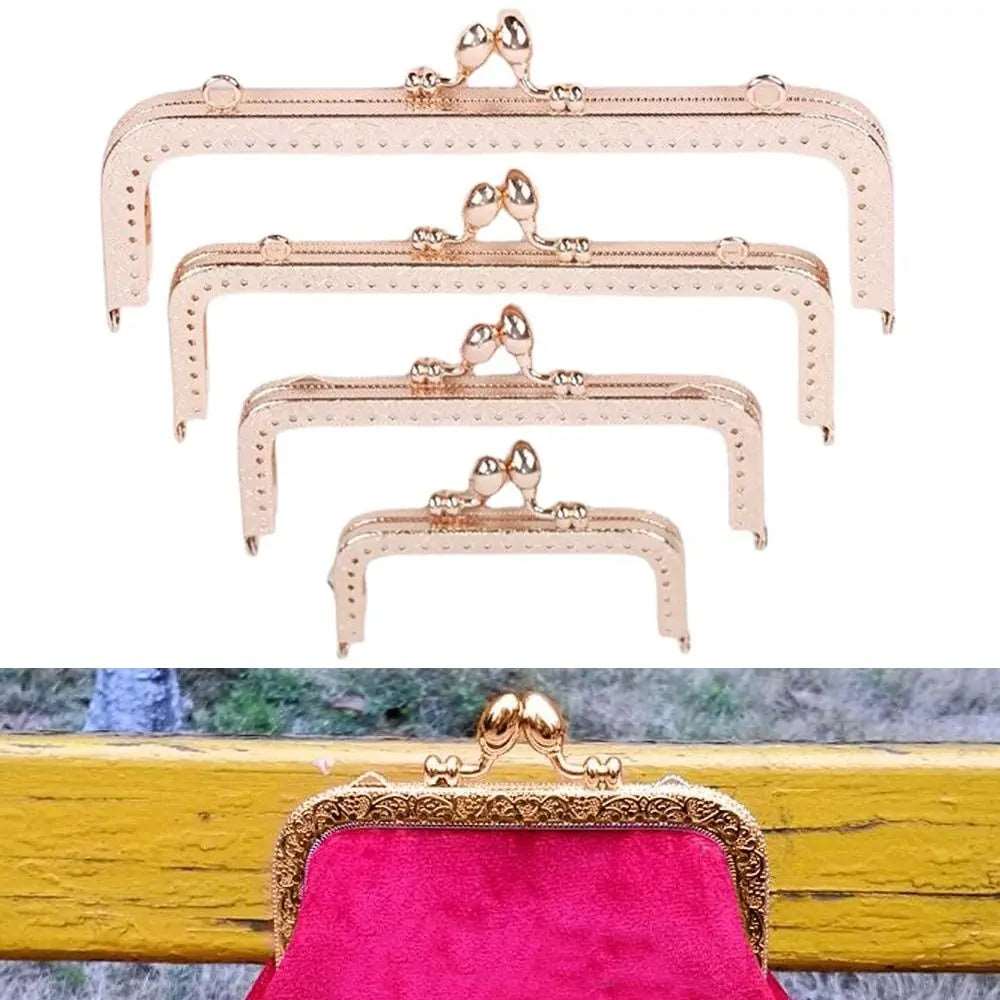 Metal Purse Frame Square Glossy Gold Basic