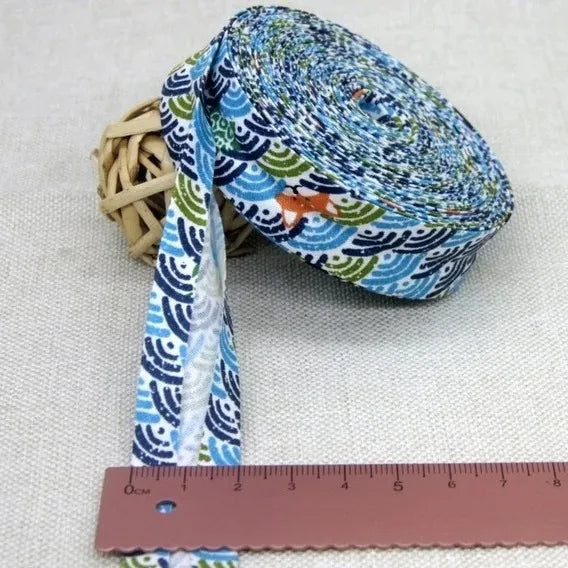 20mm Dot Print Bias Binding Tape 5m or 10m - Cotton Bias Tape for Sewing & Crafts