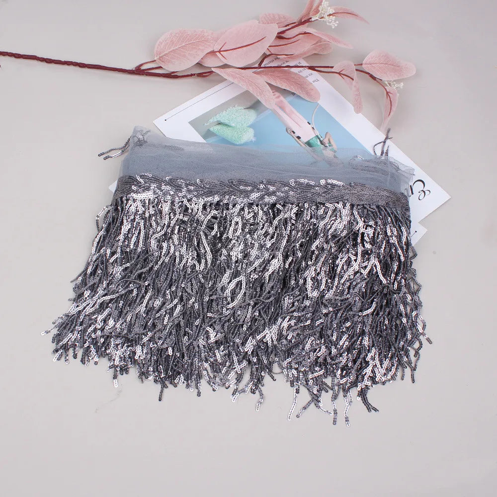 2 Yards Sequin Tassel Lace Ribbon 30cm -  Party Dress Trim
