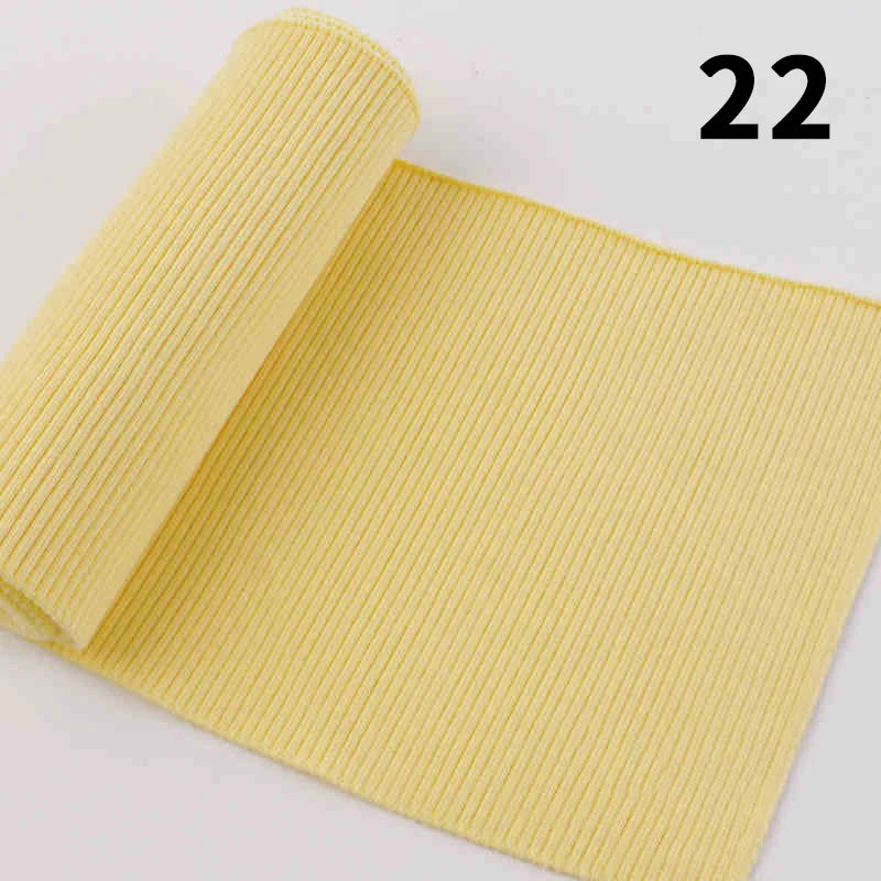 1 Yard Pure Cotton Stretch Rib Knitted Fabric - 17cm Wide for Necklines, Cuffs & Hems
