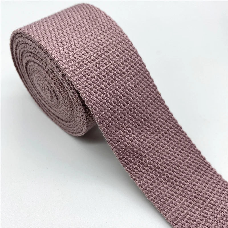 Cotton Webbing Strap 2 Yards - Multiple Widths (25mm-38mm) for Bags, Belts & DIY Crafts