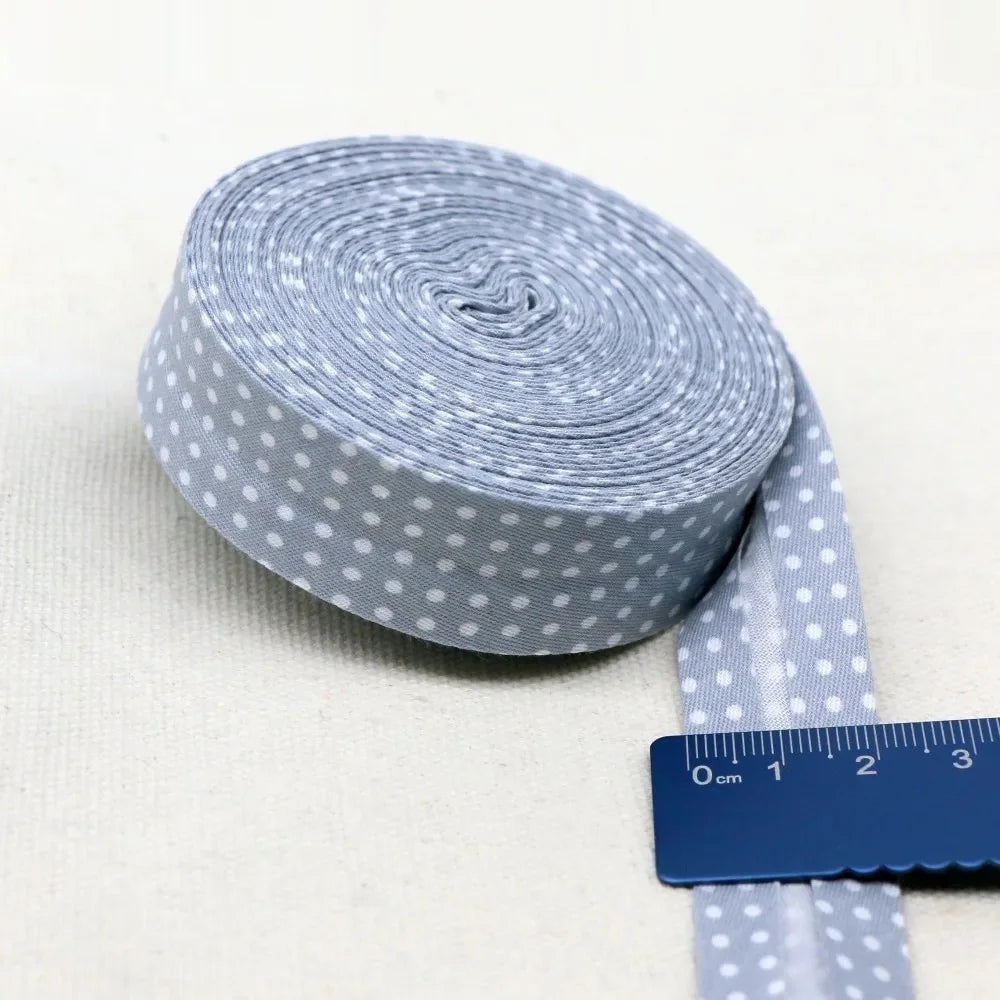 20mm Dot Print Bias Binding Tape 5m or 10m - Cotton Bias Tape for Sewing & Crafts