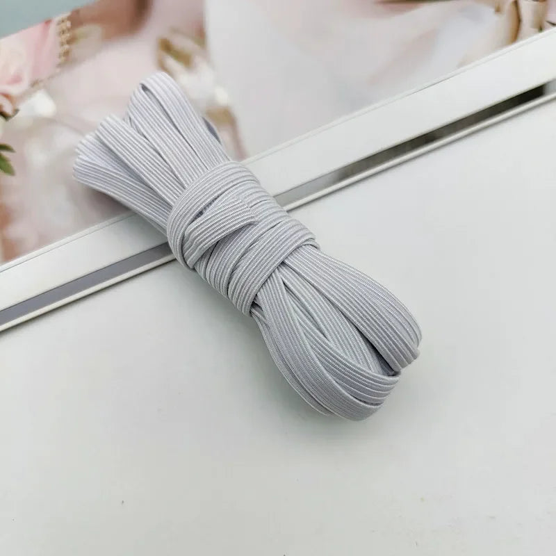 6mm Elastic Band - Multi-Color Polyester Spandex Elastic for Sewing & Lingerie (5m-40m)