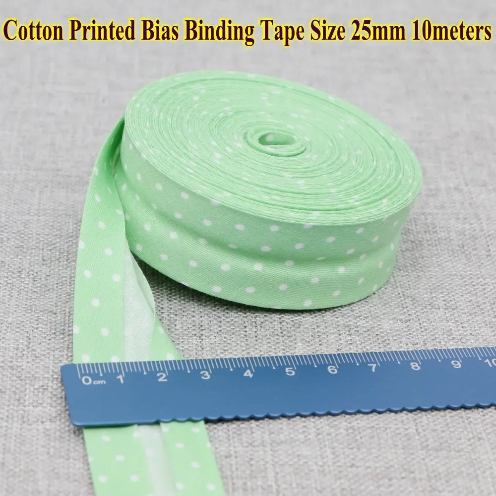 Cotton Bias Binding Tape 20-25mm x 5m - Printed Dots, Stripes & Tartan Patterns