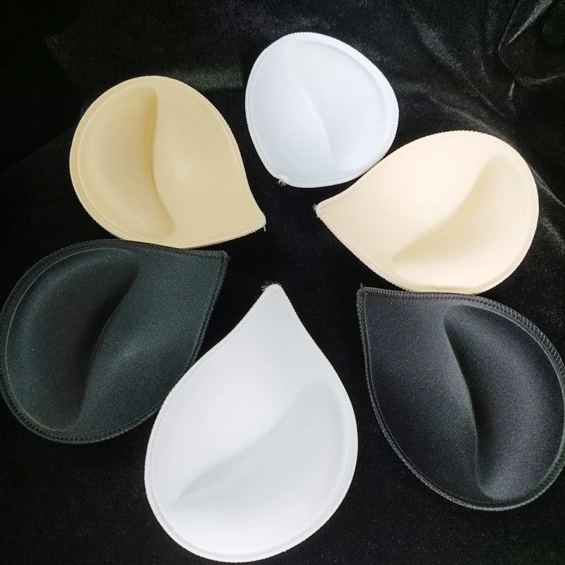 4-Pack Soft Sponge Bra Pads - Removable Push-Up Inserts for Bras, Bikinis & Swimsuits