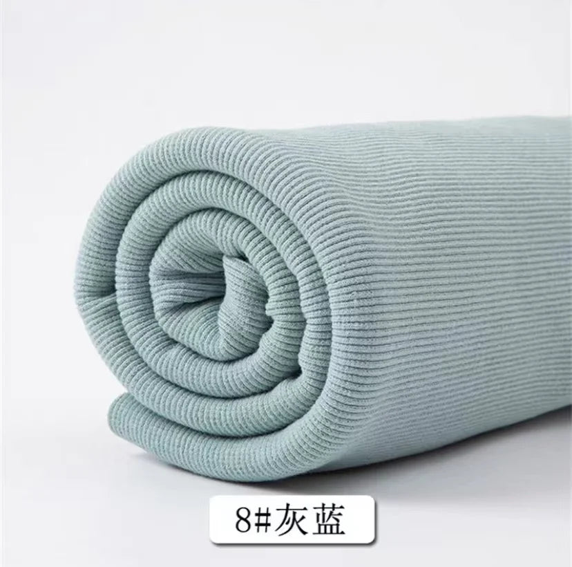 Cotton Stretch Ribbed Knit Fabric - 20cm Wide 110cm Length for Necklines, Cuffs & Hems