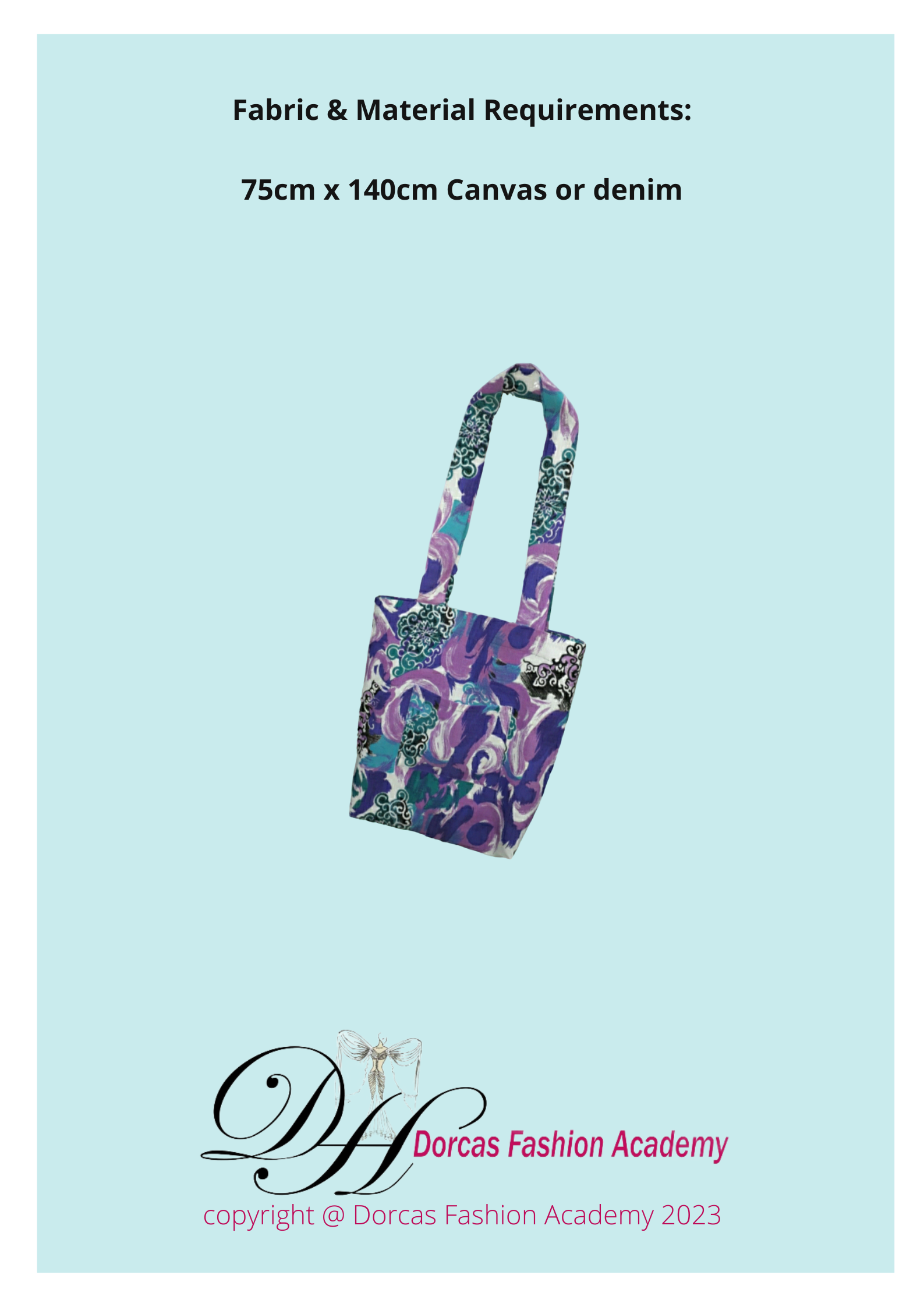 SIMPLE TOTE BAG - SEWING PDF PATTERNS AND INSTRUCTIONS