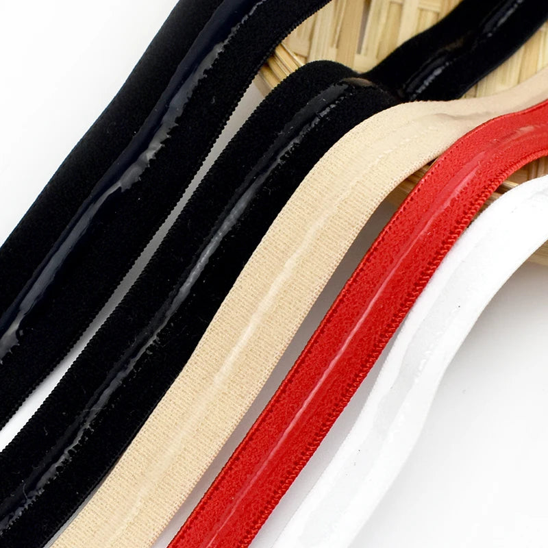 5 or 10 Meters Bra Strap Elastic with Silicone Non-Slip Strip (8-25mm)