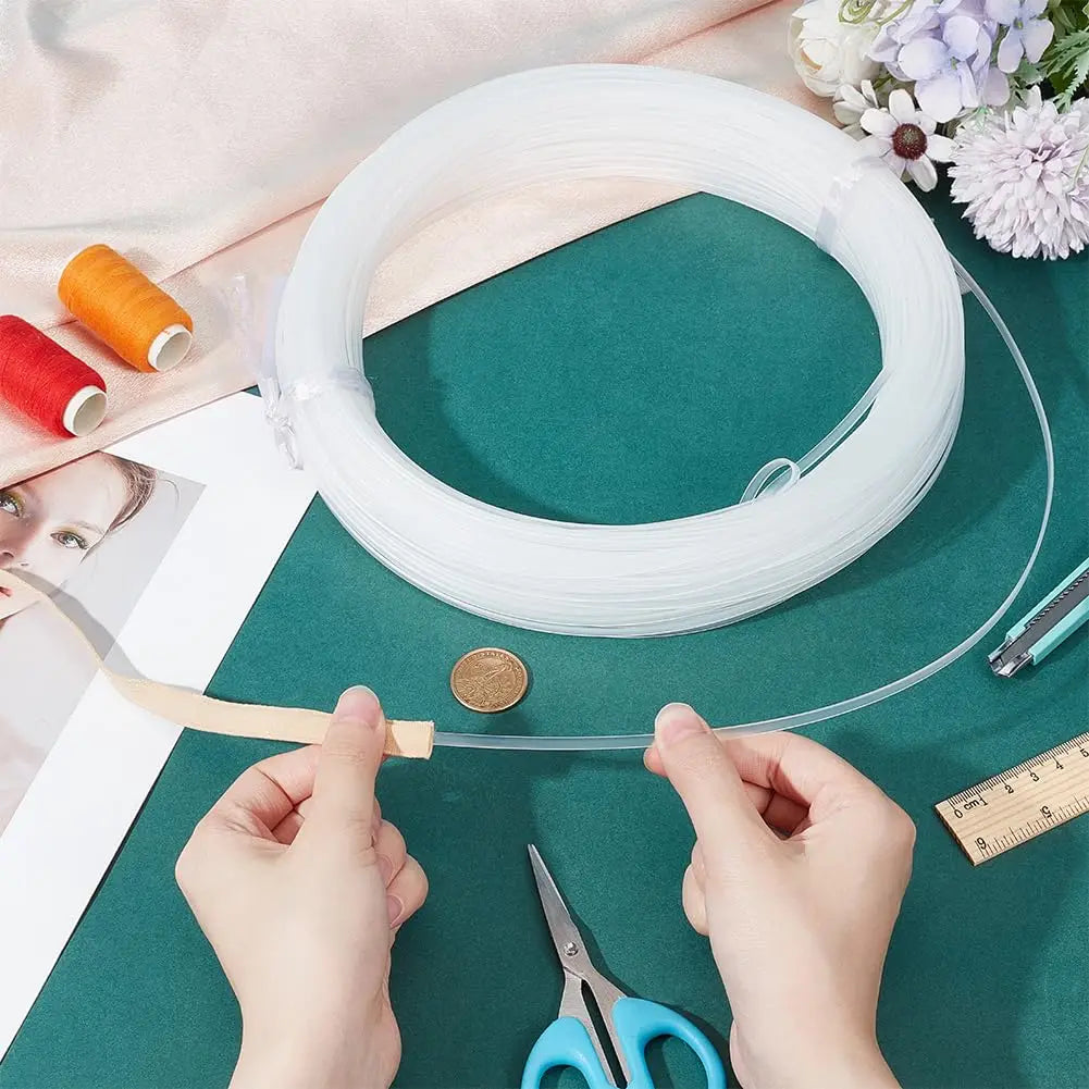 Clear Plastic Corset Boning - Multiple Widths & Lengths (5mm-10mm, 5-20 Yards) for Corsets & Bustiers