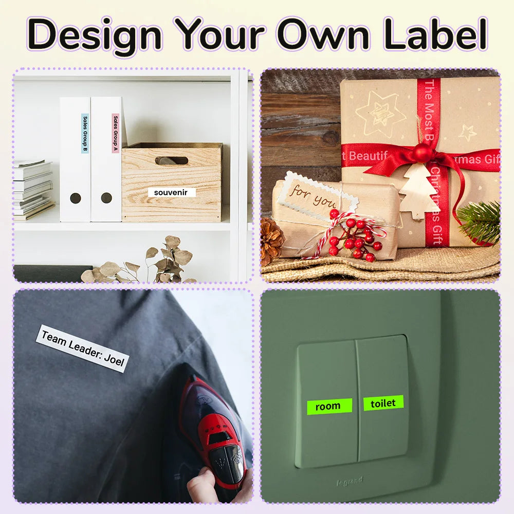 P12 PRO Label Maker Machine - Bluetooth Inkless Label Printer for Fabric & Satin Ribbon