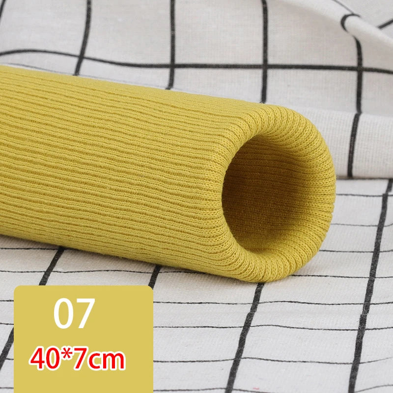 35cm Pre-Made Elastic Rib Cuffs - 7cm Wide Ready-to-Sew Cuffs for Sweaters & Trousers
