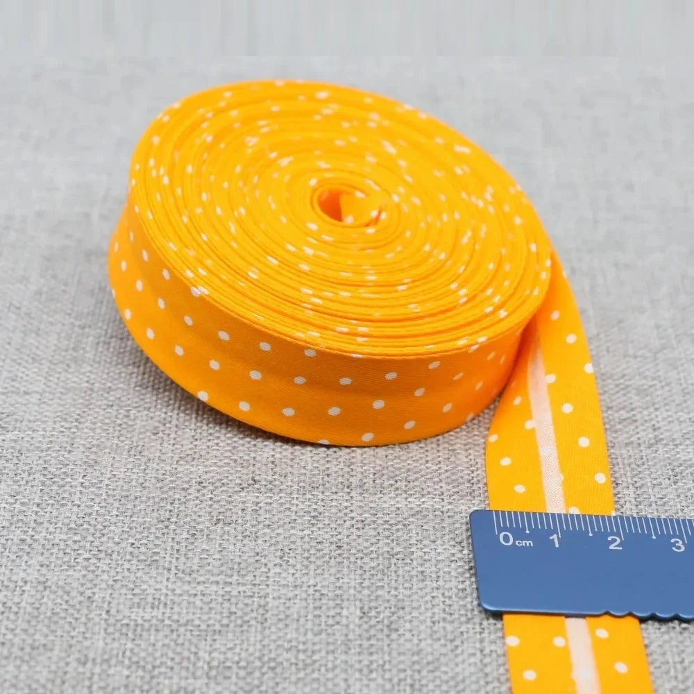 20mm Dot Print Bias Binding Tape 5m or 10m - Cotton Bias Tape for Sewing & Crafts