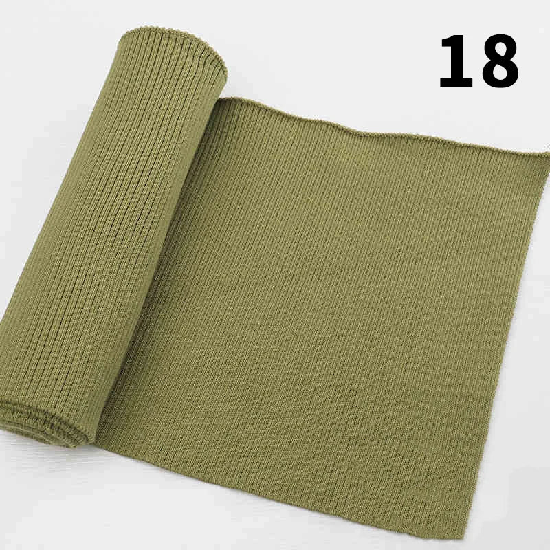 1 Yard Pure Cotton Stretch Rib Knitted Fabric - 17cm Wide for Necklines, Cuffs & Hems