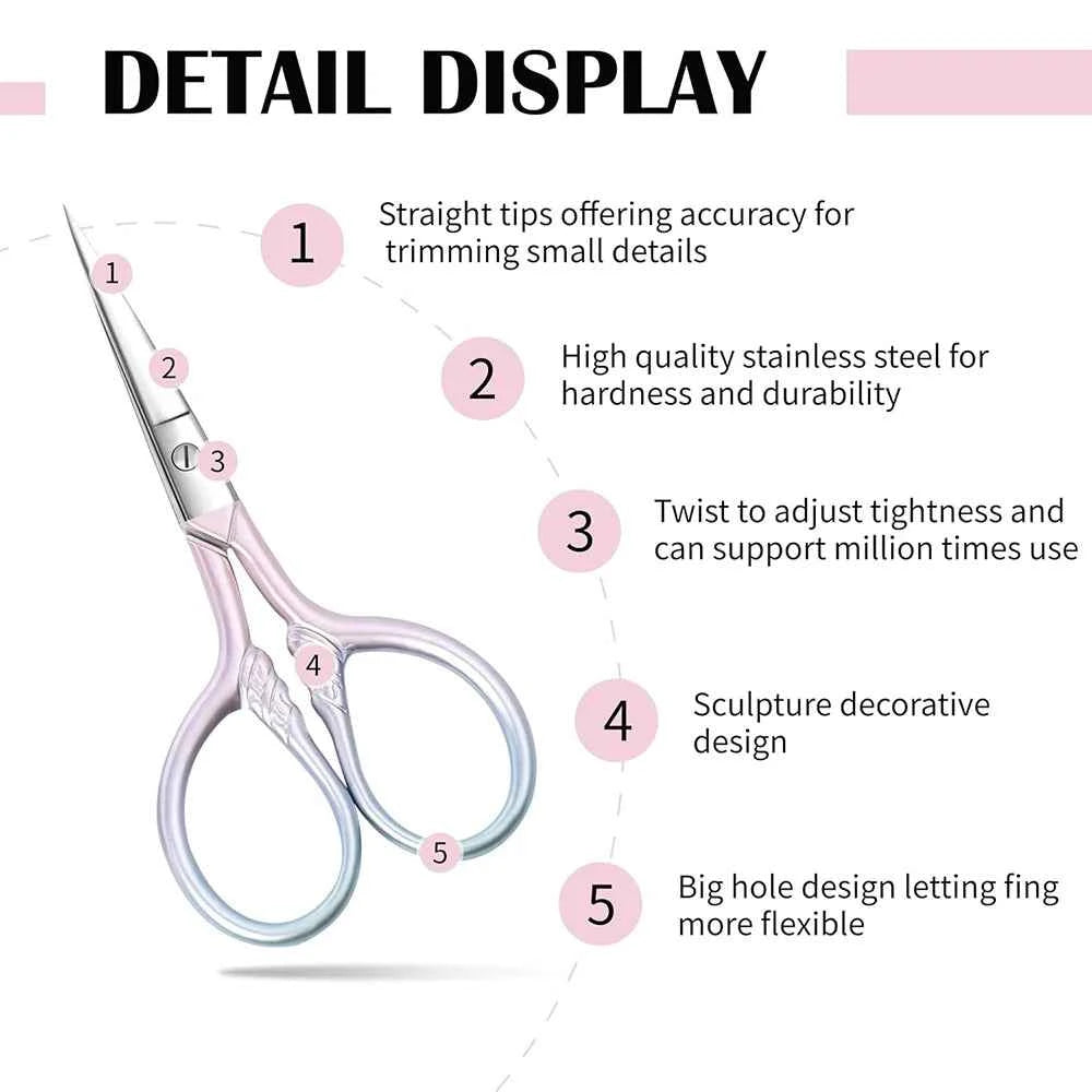 Multifunctional Stainless Steel Scissors - Small Embroidery & Eyebrow Scissors for Sewing & Beauty