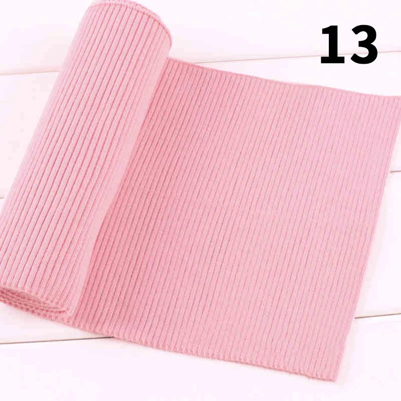 1 Yard Pure Cotton Stretch Rib Knitted Fabric - 17cm Wide for Necklines, Cuffs & Hems