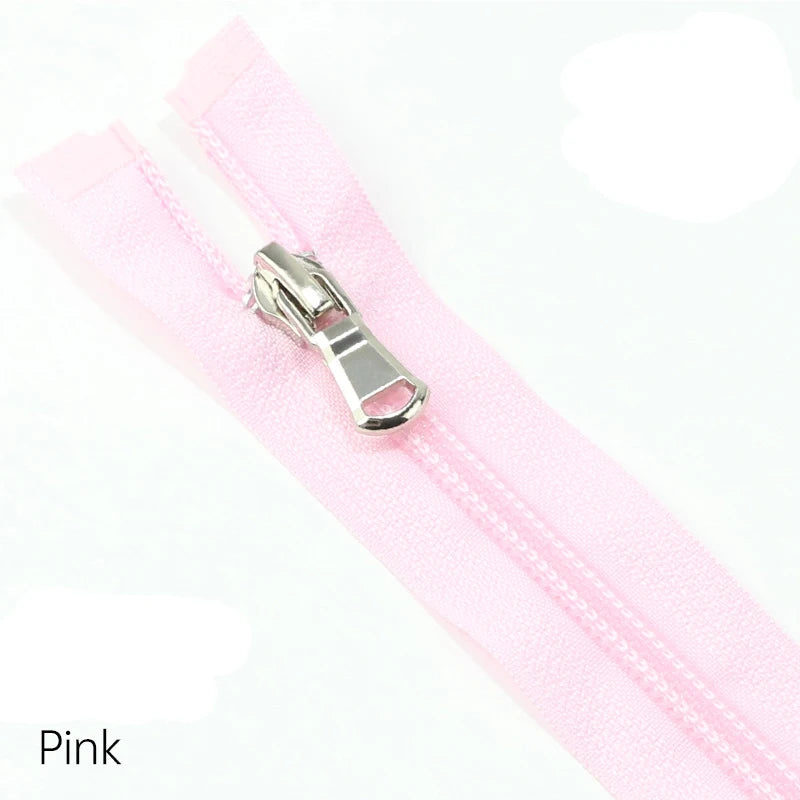 5-Pack Nylon Open-End Zippers - 40-80cm Lightweight Zippers for Jackets & Garments
