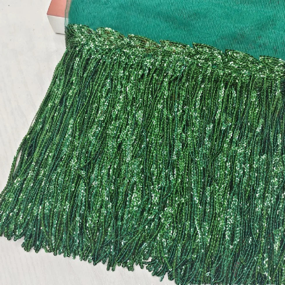 2 Yards Sequin Tassel Lace Ribbon 30cm -  Party Dress Trim